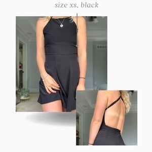 Brandy Melville Black Backless Mini Skater Dress